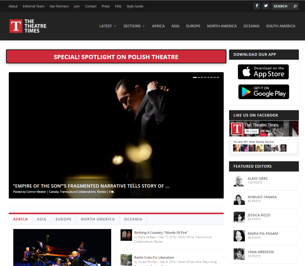 The Theatre Times main page